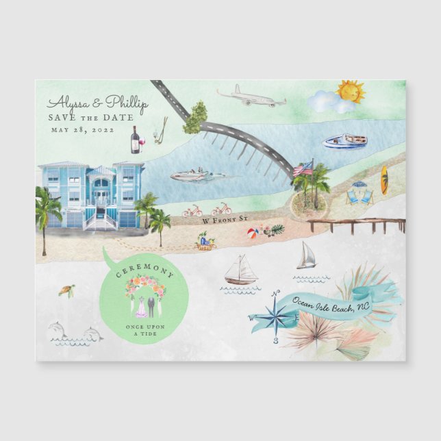 Ocean Isle Beach | North Carolina Illustrated Map (Front)