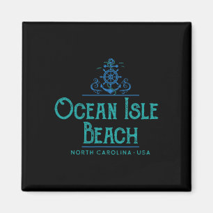 Ocean Isle Beach North Carolina Nautical Design Magnet