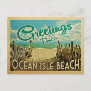 Ocean Isle Beach Vintage Travel Postcard