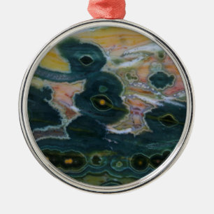 Ocean Jasper Slab Metal Ornament