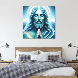 Ocean Jesus Christ Portrait  Canvas Print