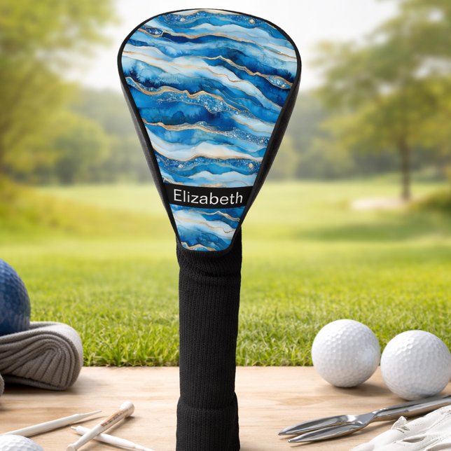 Ocean Jewelled Agate Personalized Golf Head Cover (Creator Uploaded)
