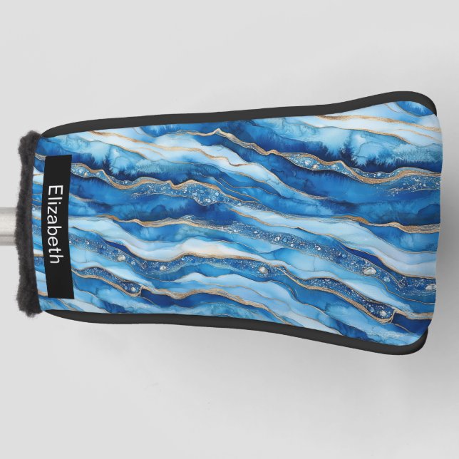 Ocean Jewelled Agate Personalized Golf Head Cover (Front)