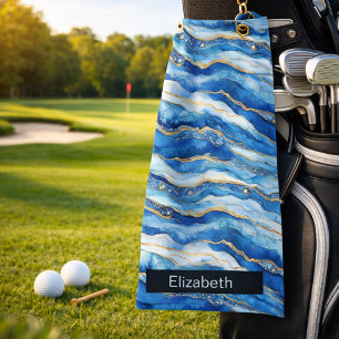 Ocean Jewelled Agate Personalized Golf Towel