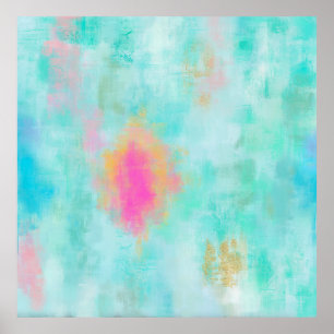 Ocean Joyride -  Blue Turquoise Abstract Art Poster