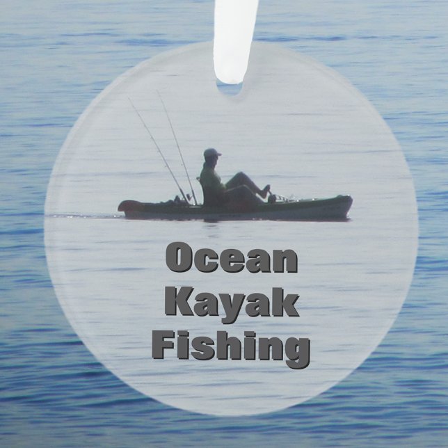 Ocean Kayak Fishing Black Silhouette Kayaking Blue (Créateur téléchargé)