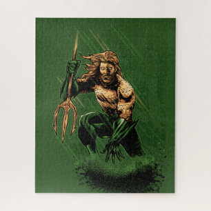 Ocean King Trident Warrior Dynamic Comic Art Jigsaw Puzzle