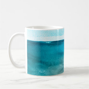 Ocean landscape. Beautiful watercolor hand paintin Coffee Mug