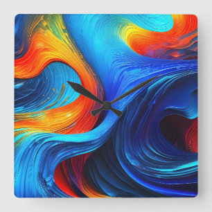 Ocean Lava "Astralsurge" Square Wall Clock