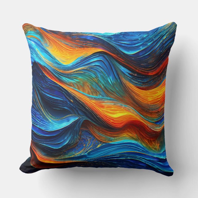 Ocean Lava "Pyroquatic" Throw Pillow (Front)