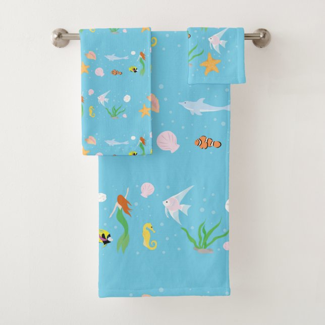Ocean Life Bath Towel Set (Insitu)