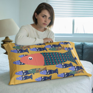 Ocean life, beach house, fish lover accent pillow