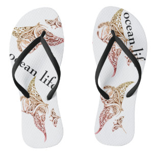 ocean life manta ray flip flops