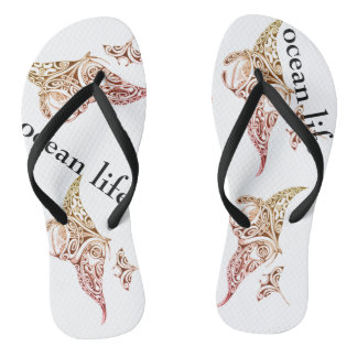 ocean life manta ray flip flops