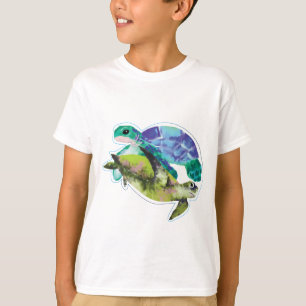 Ocean Life Turtles Swimming Graphic T-Shirt