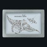 ocean life twin rays manta-rays belt buckle<br><div class="desc">mum and little one manta-rays from ocean life</div>