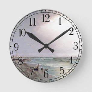 Ocean Lighthouse Waves Beach Shore Wall Clock