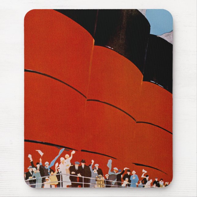 Ocean Liner Bon Voyage Mouse Pad (Front)