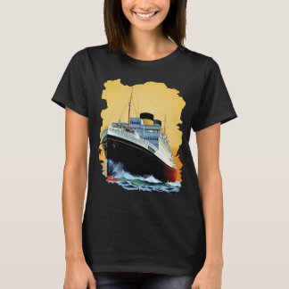 Ocean Liner Cruise Ship Blue Travel T-Shirt