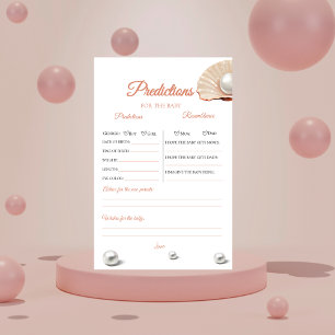 Ocean little pearl baby shower Predictions Game