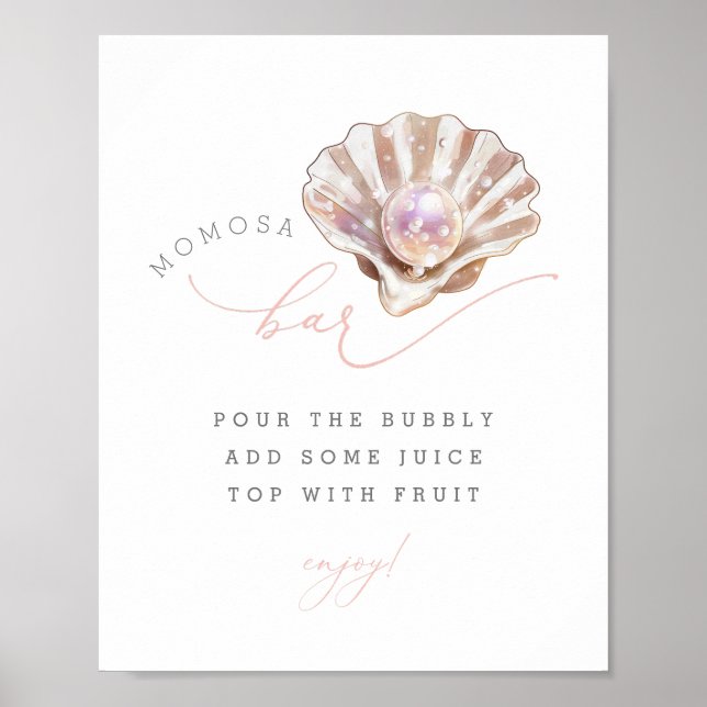 Ocean Little Pearl Under The Sea Momosa Bar Sign (Front)