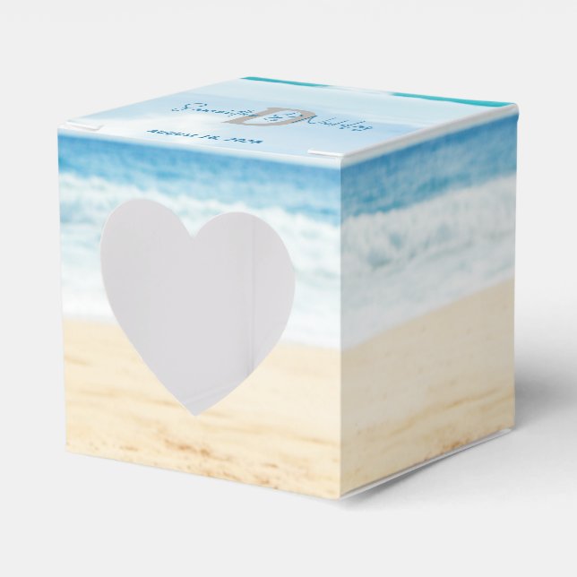 Ocean Love Beach Wedding  Favor Box (Front Side)