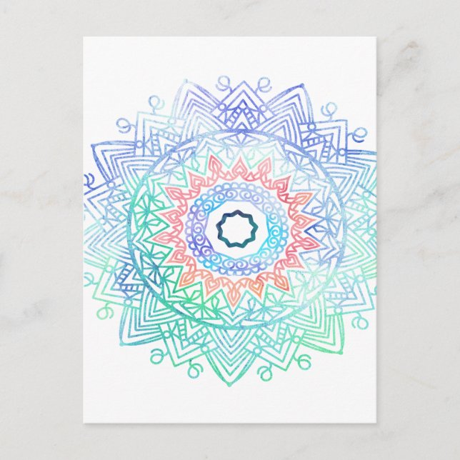 Ocean-madala. aqua blue pink postcard (Front)