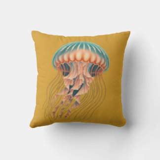 Ocean Magic Jellyfish Throw Pillow