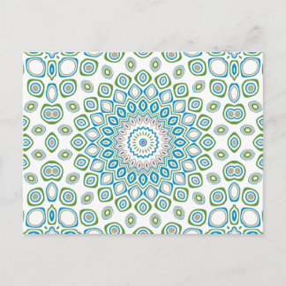 Ocean Mandala in Blue and Grey and White Postcard