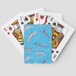 Ocean Marine Animals Dolphins Marlins Playing Cards