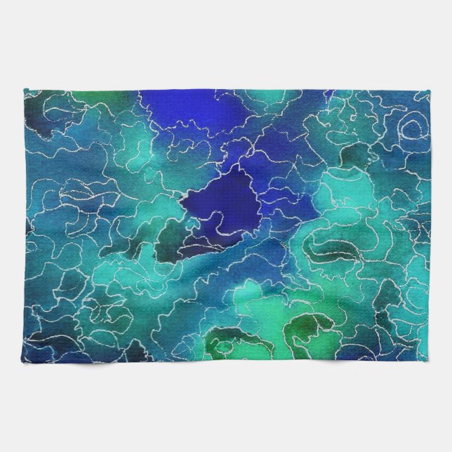 Ocean Maze Kitchen Towel (Horizontal)