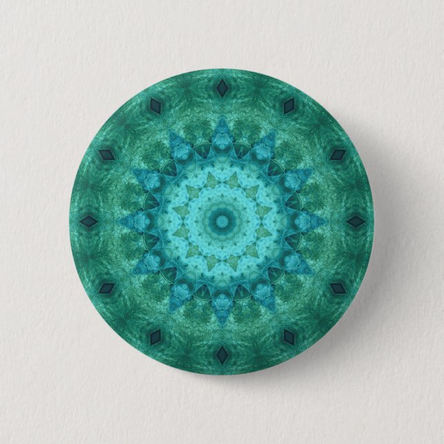 Ocean Medallion Kaleidoscope 2 Inch Round Button (Front)