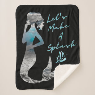 Ocean Mermaid Let's Make A Splash Sherpa Blanket