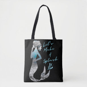 Ocean Mermaid Let's Make A Splash Tote Bag