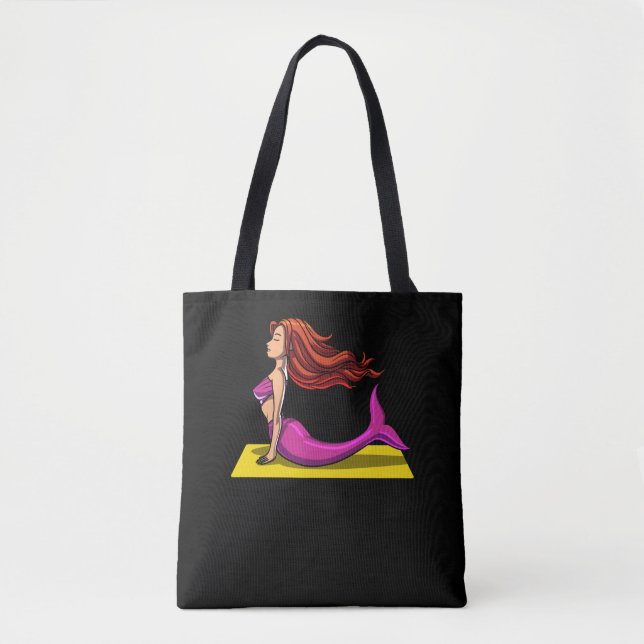 Ocean Mermaid Zen Yoga Workout Magical Tote Bag (Front)