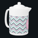 Ocean Mist Chevron Pattern<br><div class="desc">Teal, pink and aqua in this stylish chevron zigzag pattern - some with monogram- some without We have left all of the images used in this design customizable - You can play with them to your hearts content- Click the orange 'CustomizeThis' button and highlight the image you want to remove,...</div>