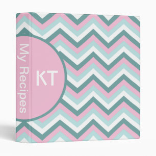 Ocean Mist Chevron Pattern Binder