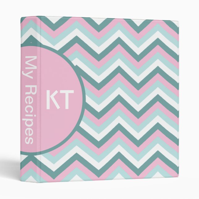 Ocean Mist Chevron Pattern Binder (Front/Spine)