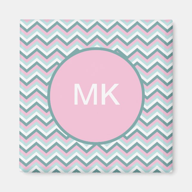 Ocean Mist Chevron Pattern Magnet (Front)
