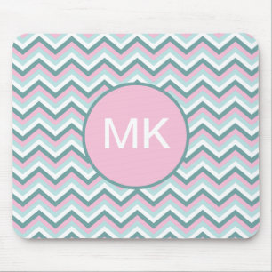 Ocean Mist Chevron Pattern Mouse Pad