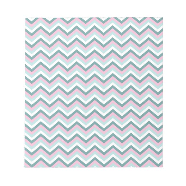 Ocean Mist Chevron Pattern Notepad (Front)