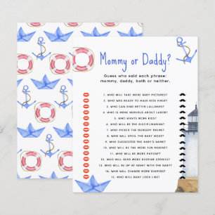 Ocean - mommy or daddy baby shower game