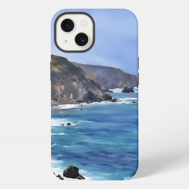 Ocean Mountains Beach Art Phone Case (Back)