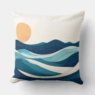 ocean mug, waves design, minimalist mug, coastal l throw pillow