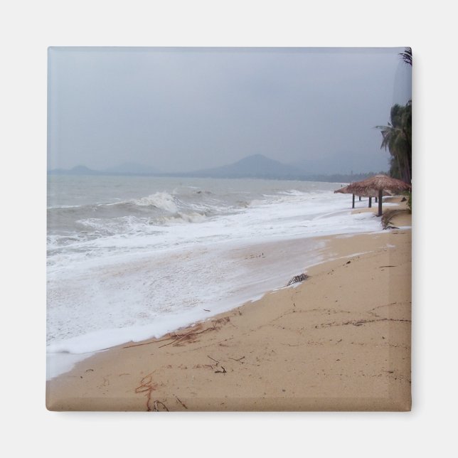 ocean, nature, water, sky, travel, beach, land  magnet (Front)