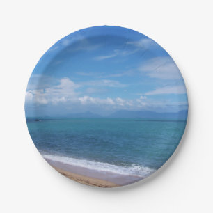 ocean, nature, water, sky, travel, beach, paper plate