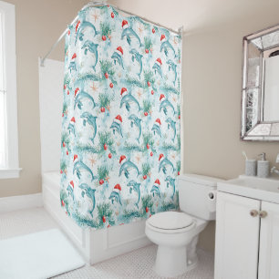 Ocean Nautical Christmas Santa Dolphin Pattern