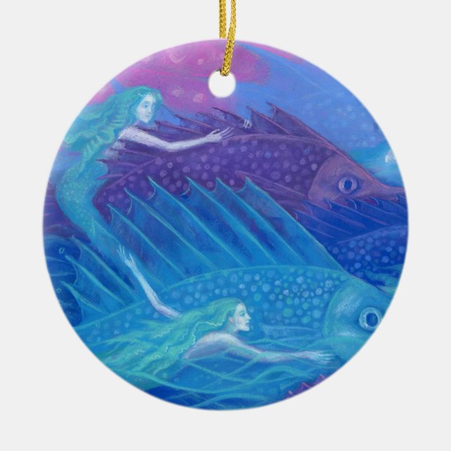 Ocean nomads ceramic ornament (Front)
