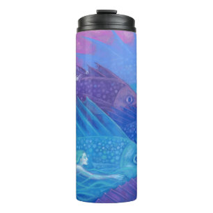Ocean Nomads, Nautical Fantasy Art Mermaids & Fish Thermal Tumbler