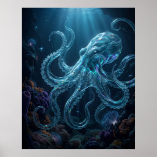 Ocean Octopus Abyssal Depths Poster